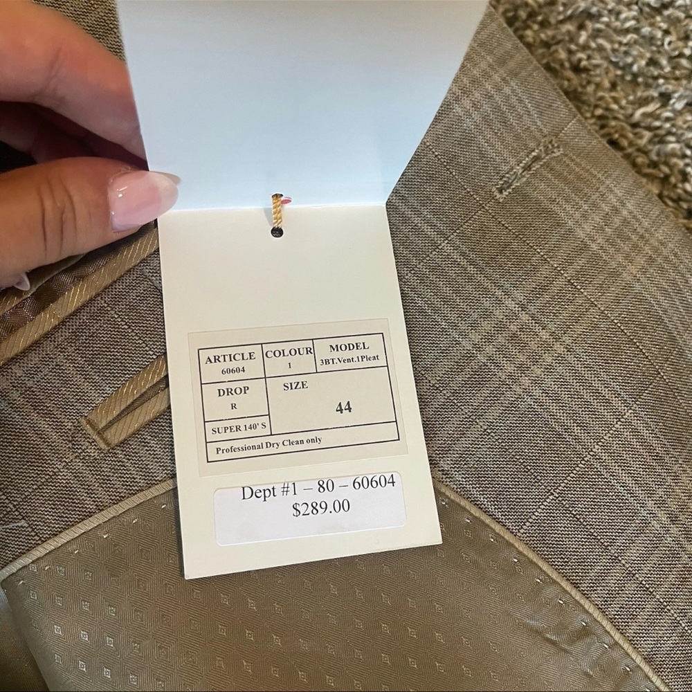 Mantoni 100% Virgin Wool Super 140s Jacket Coat Blazer 44R Crème Tan Brown BNWT - Picture 4 of 7